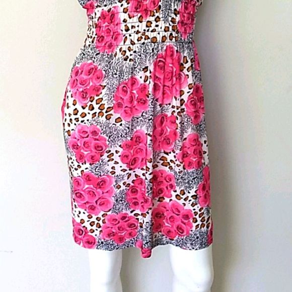 Sun Style Pink Floral Dress. Size S/M - Picture 3 of 9